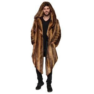 FURROCIOUS FURR Men’s Faux Fur Brown Tan Chinchilla for Festivals, Burning Man